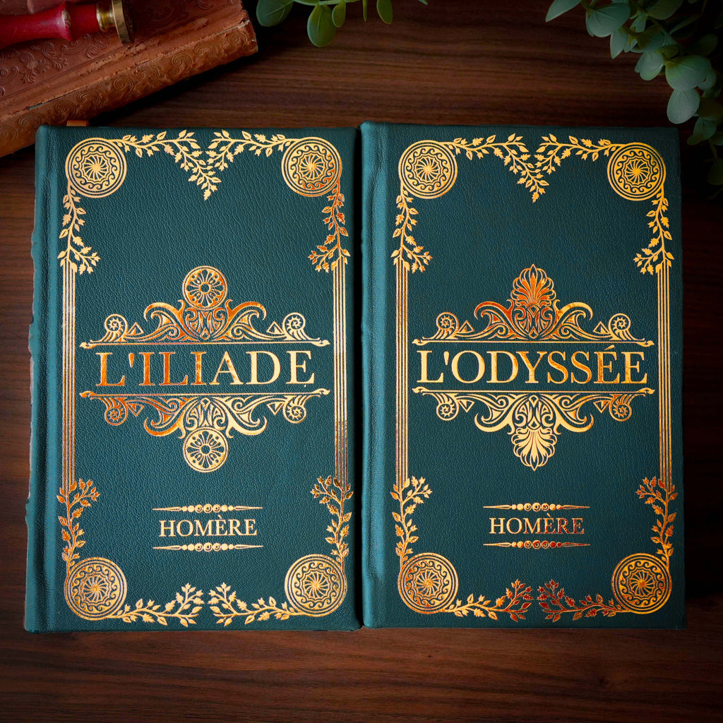 L'ILIADE et L'ODYSSEE - Relié à la main · Cuir Véritable