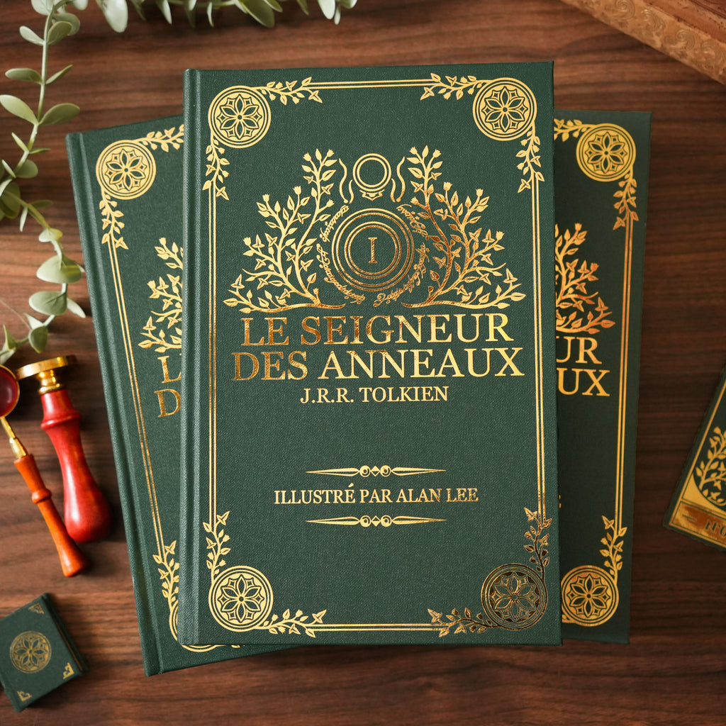 Trilogie LE SEIGNEUR DES ANNEAUX - Relié à la main (toile de reliure)