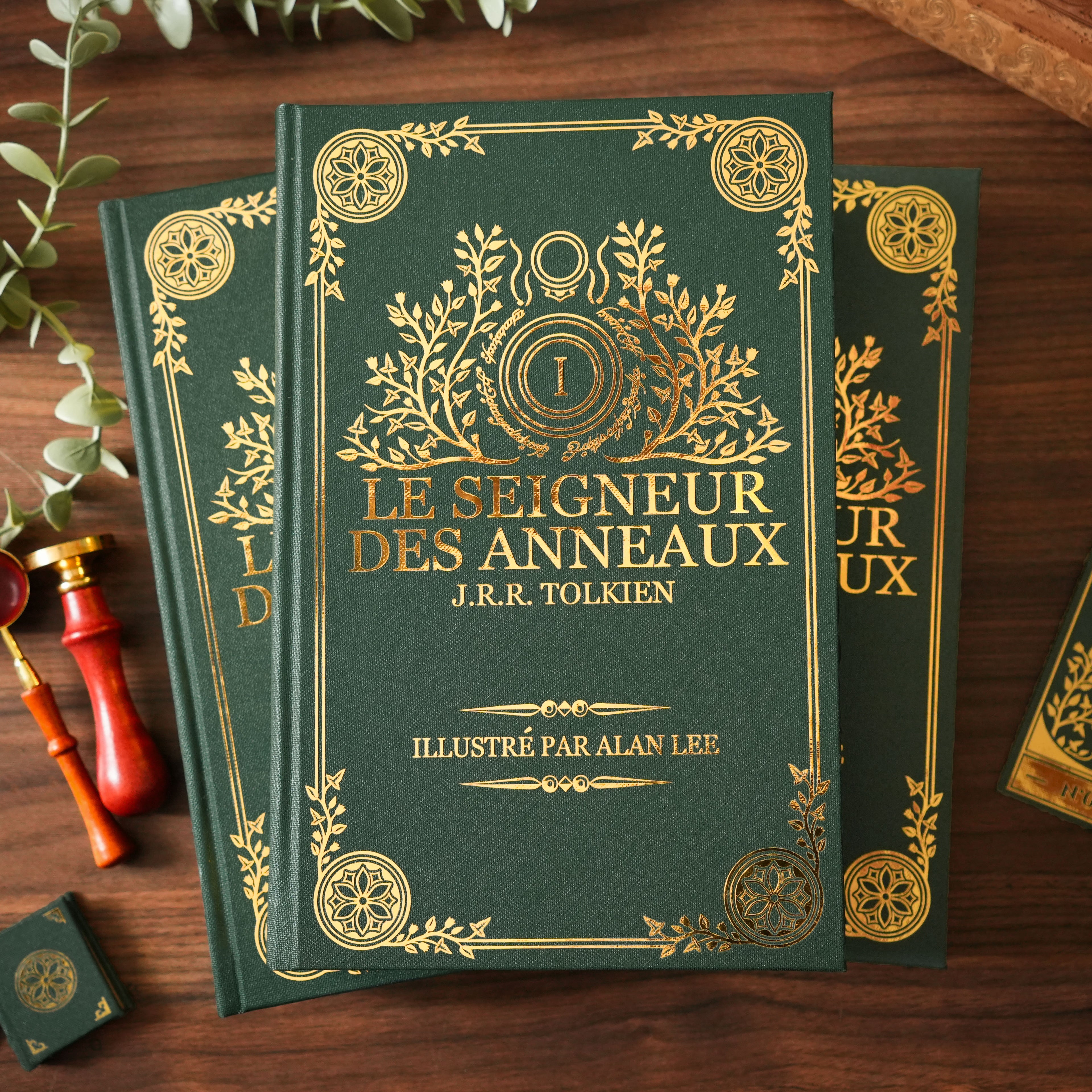 Trilogie LE SEIGNEUR DES ANNEAUX - Relié à la main (toile de reliure)