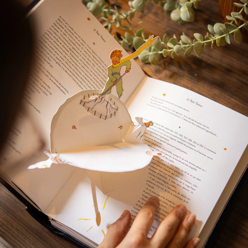 LE PETIT PRINCE - Relié à la main (cuir véritable) Bleu Marine - Enide Books