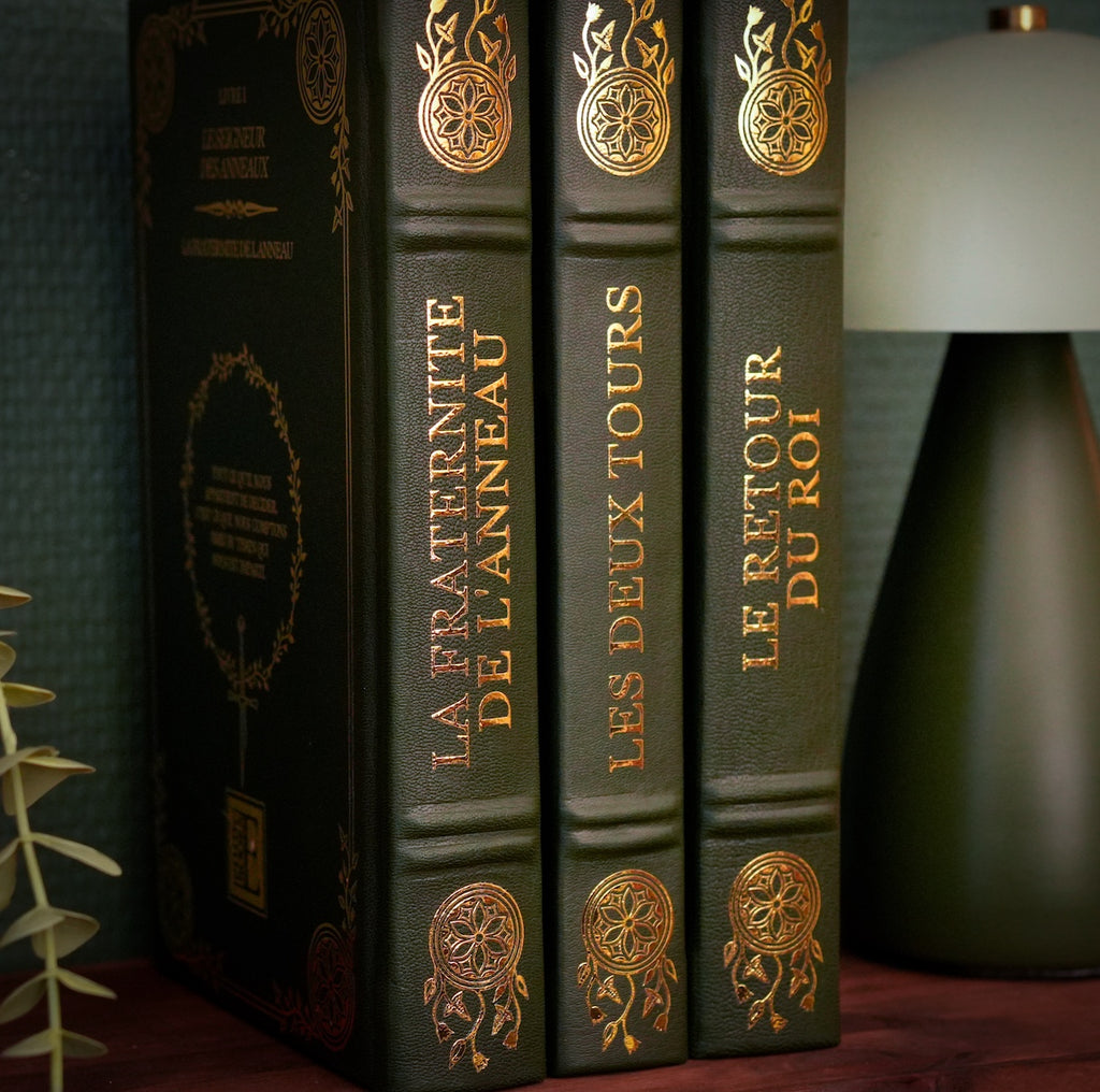 LE SEIGNEUR DES ANNEAUX Trilogie - Relié à la main Cuir Véritable