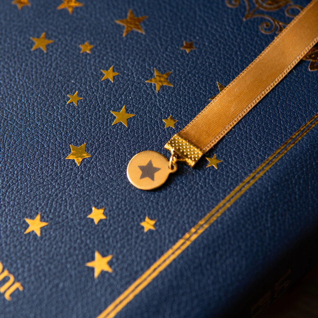 LE PETIT PRINCE - Relié à la main (cuir véritable) Bleu Marine - Enide Books