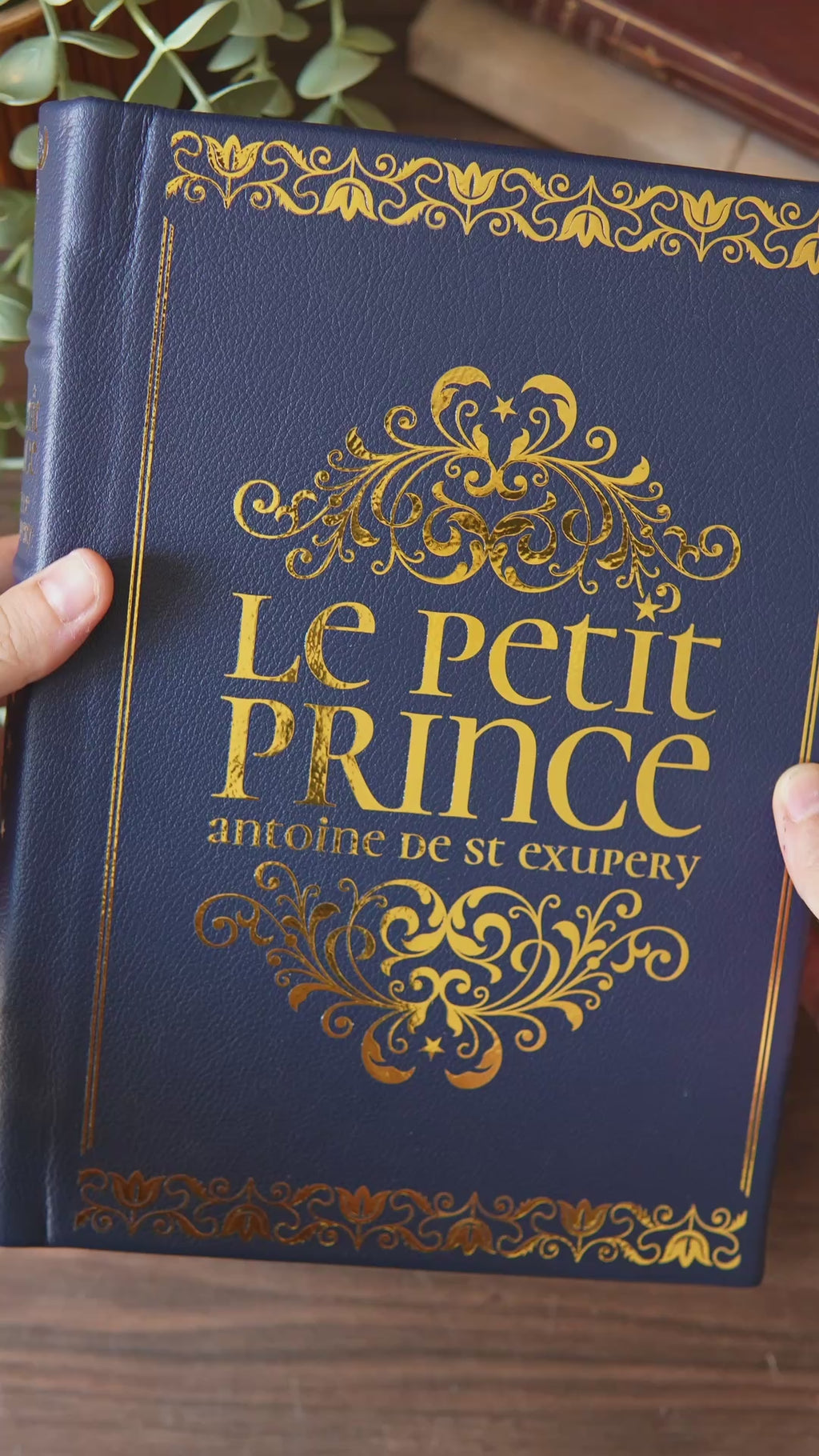 LE PETIT PRINCE - Relié à la main (cuir véritable) Bleu Marine